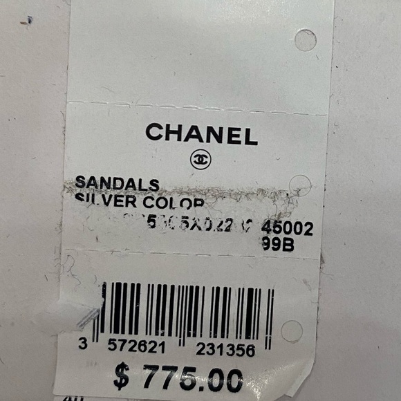 Chanel Silver Strappy Heels